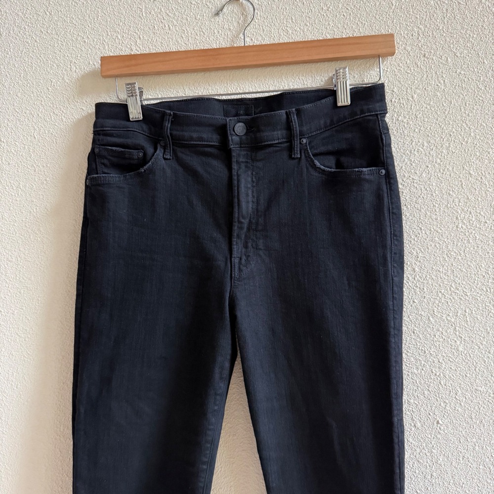 Mother The Insider Crop Jeans Women 31 Black Not Guilty Bootcut 1137-180 - Picture 2 of 8